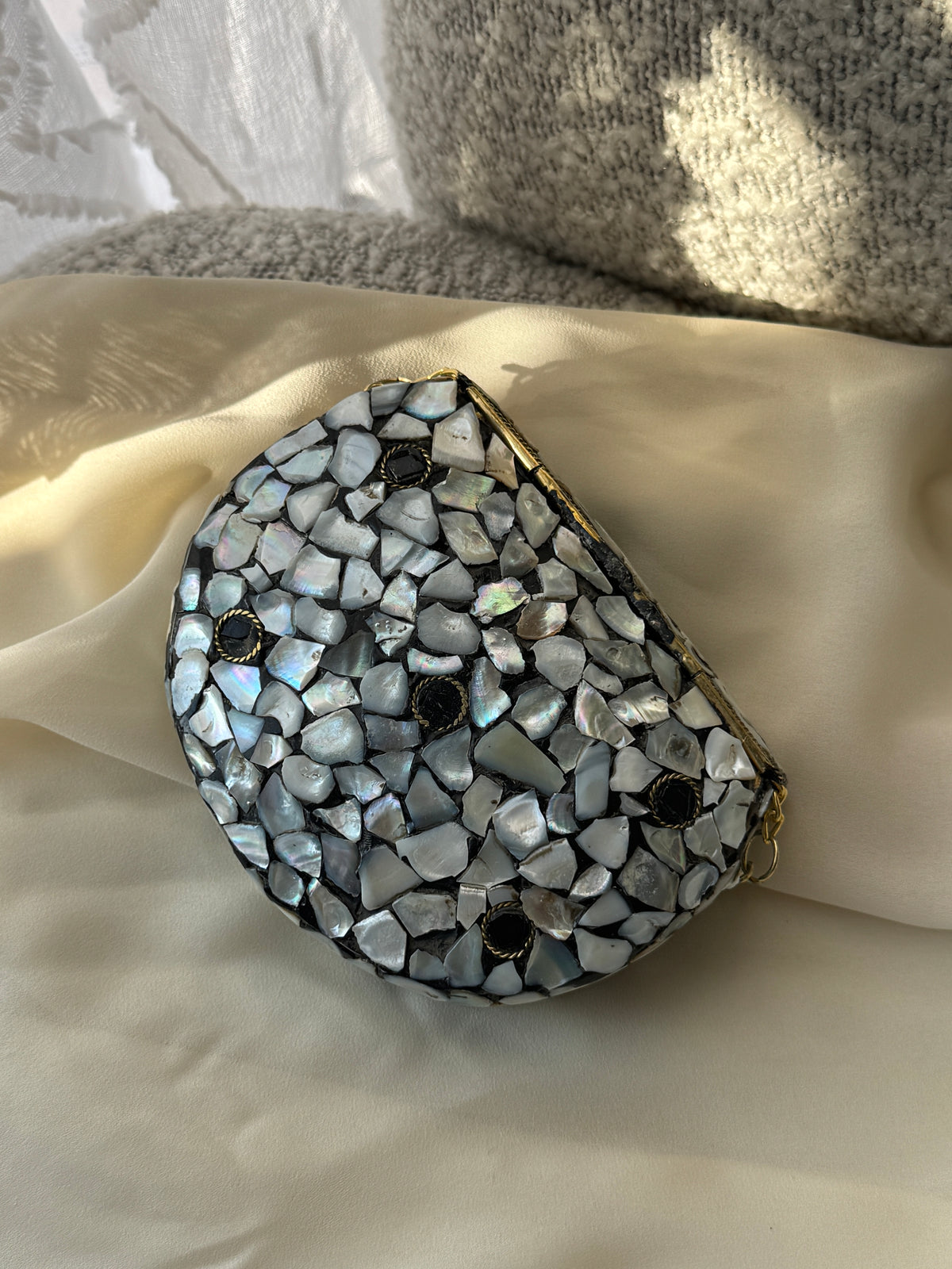 Bolsa grande redonda Concha Nácar